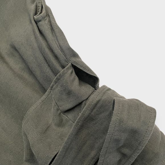 Aritzia Wilfred Brax Jumpsuit 00 Sagesse Linen Blend Wrap Top Sage Green Cutout - Picture 10 of 12